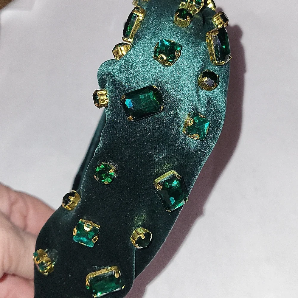 Piper K Emerald Green Jeweled Headband VELVET BRAND NEW RT Le